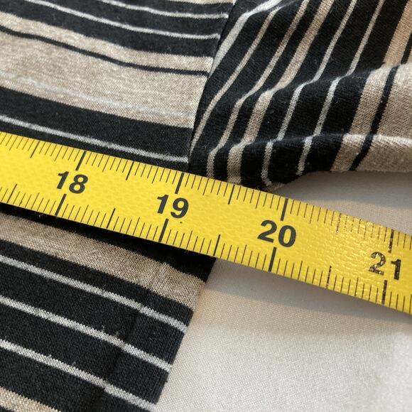 Standard James Perse Women’s Striped Black V Neck Top Size 3 Large Casual Soft - Picture 4 of 11